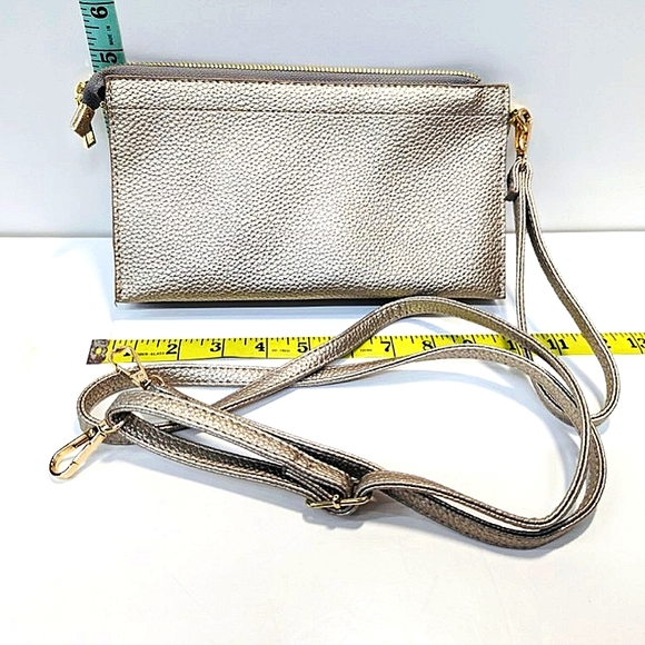 Metallic Wristlet or Crossbody Bag - Picture 1 of 8
